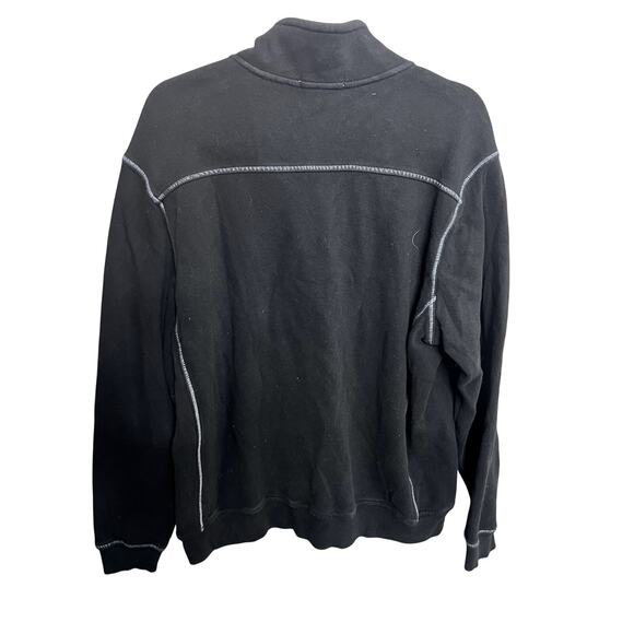 Tommy Bahama Sweater Men’s Medium Black Quarter Zip Beach Golf Pull Over Relax - Picture 2 of 12
